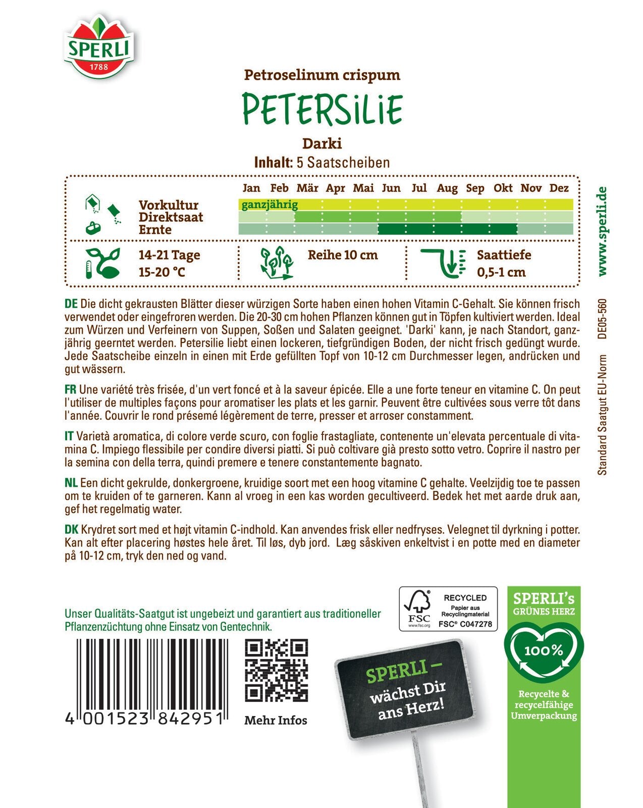 Petersilie Darki (Saatscheibe)