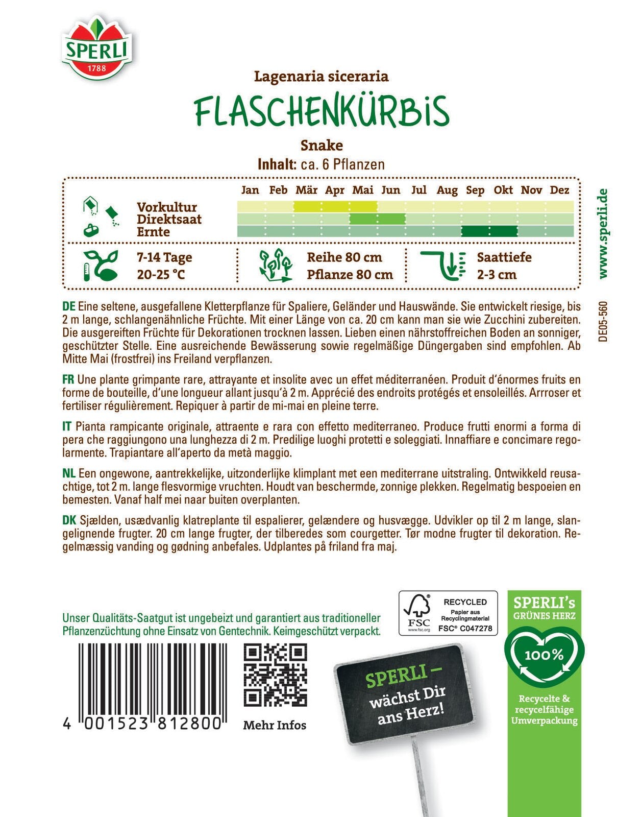 Flaschenkürbis Snake