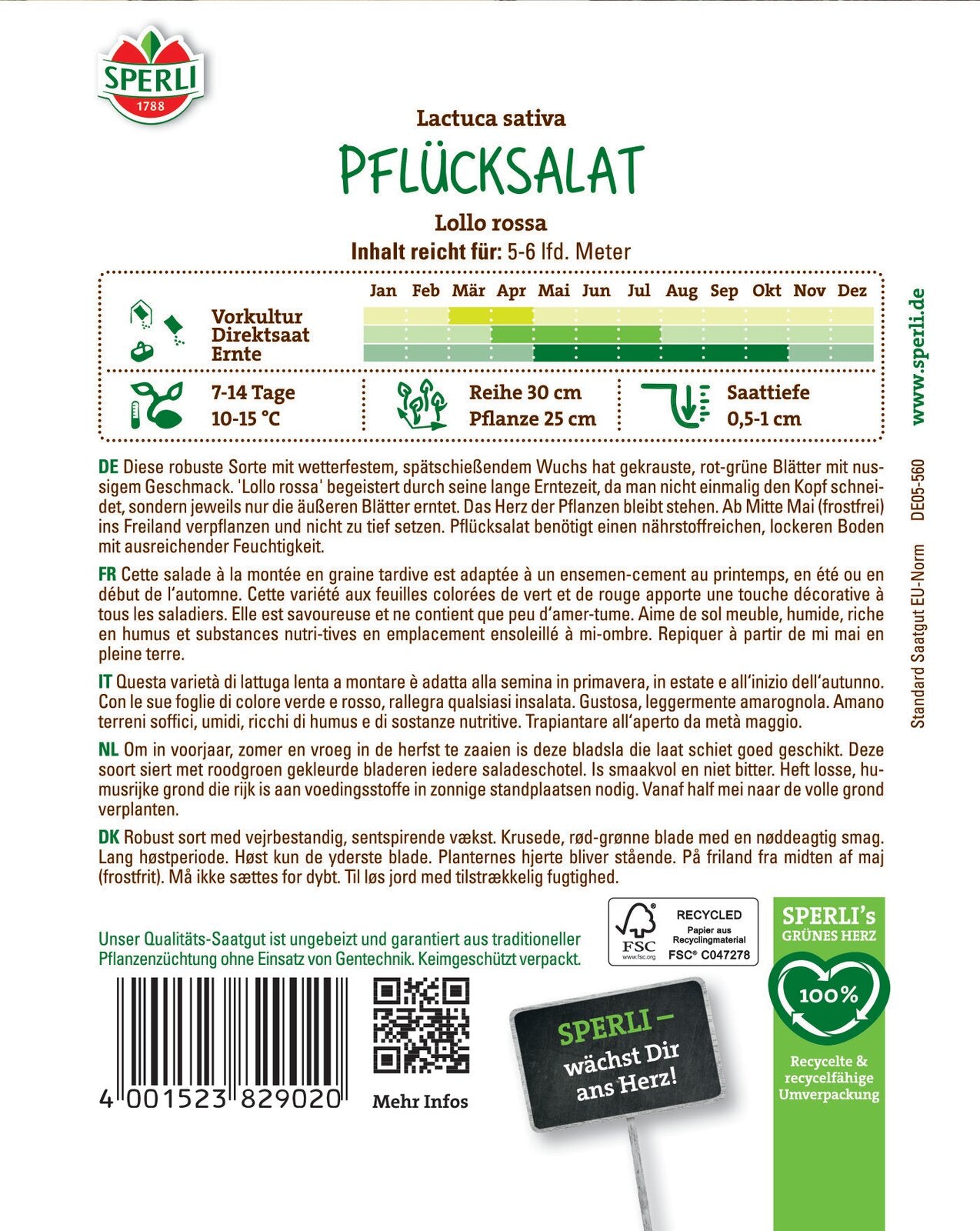 Pflücksalat Lollo Rossa