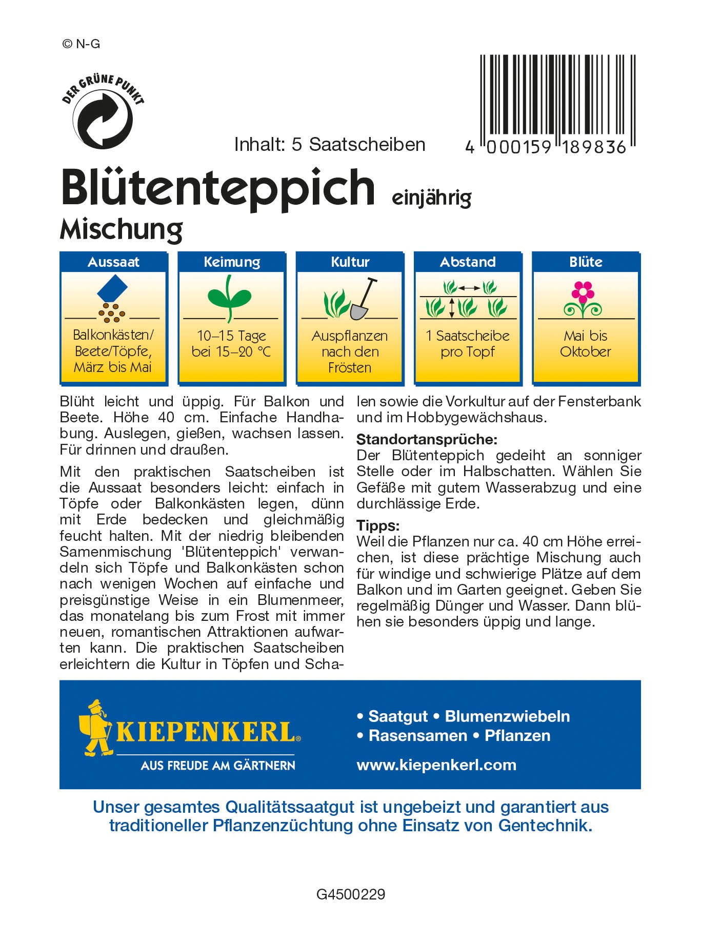 Blütenteppich Mischung (Saatscheibe)