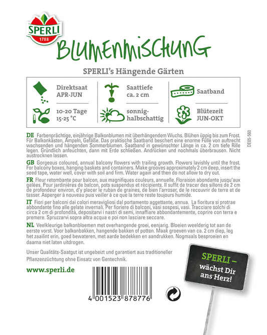 Balkonmischung Hängende Gärten (Saatband)