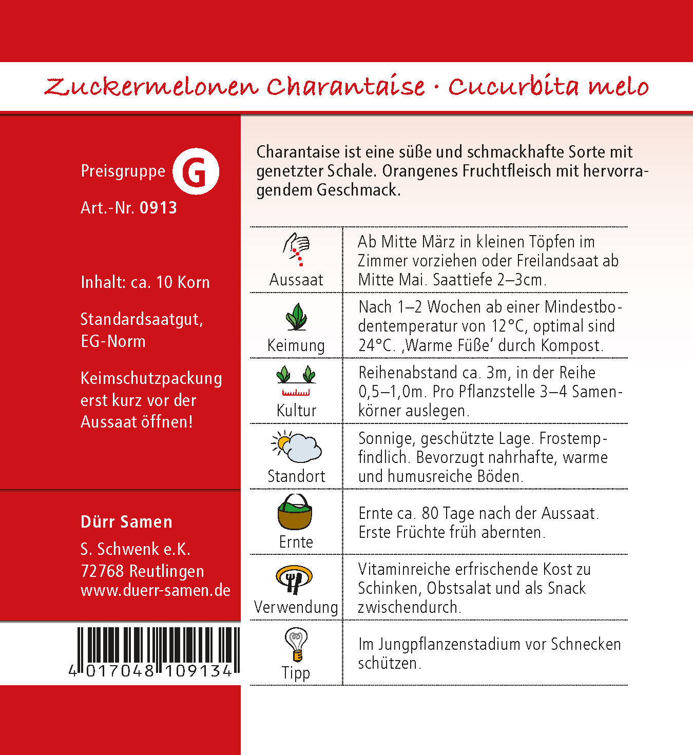 Zuckermelone Charantaise