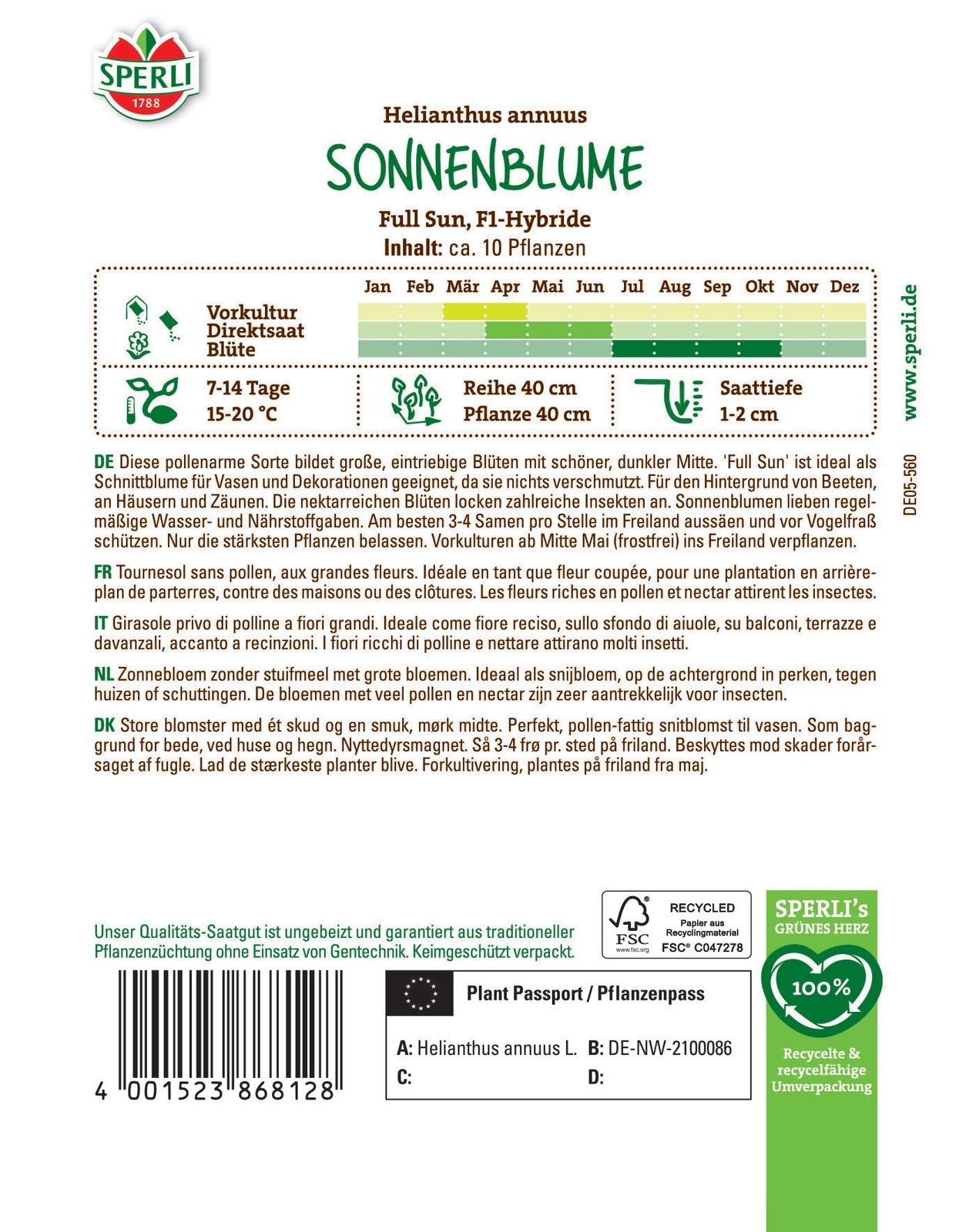Sonnenblume Full Sun F1 Hybride