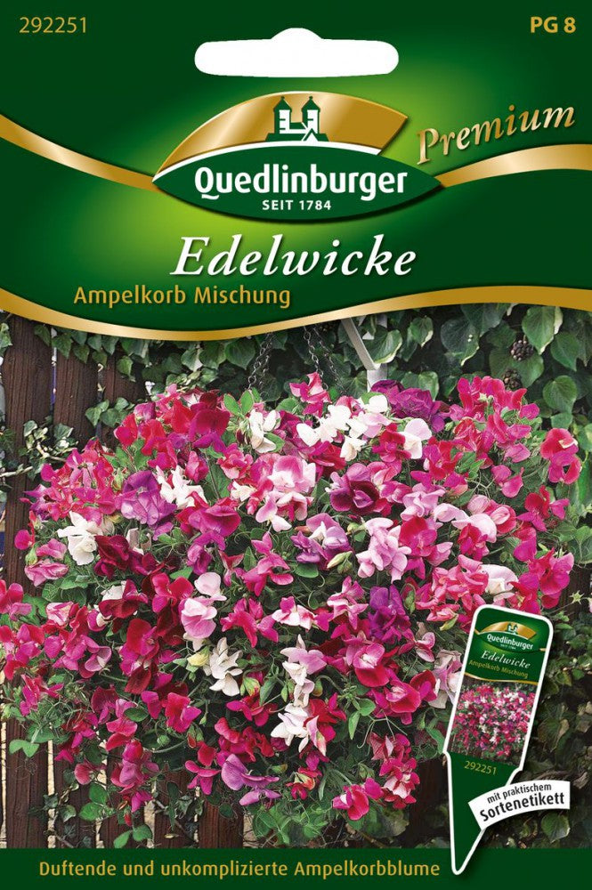 Edelwicken Ampelkorb Mischung