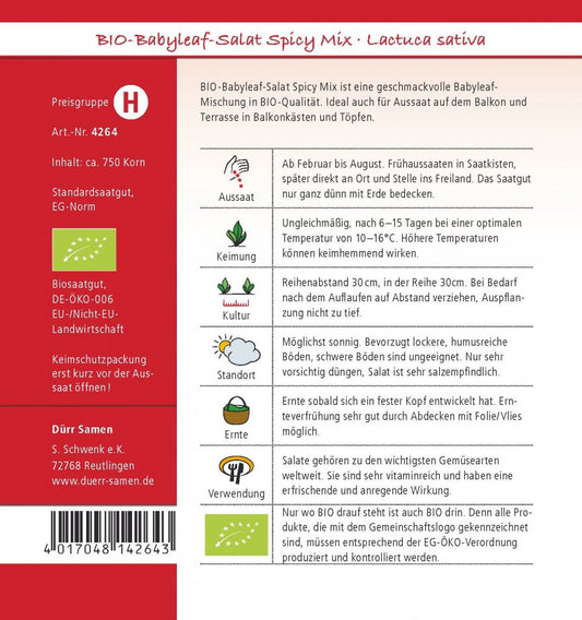 Bio-Babyleaf-Salat Spicy Mix