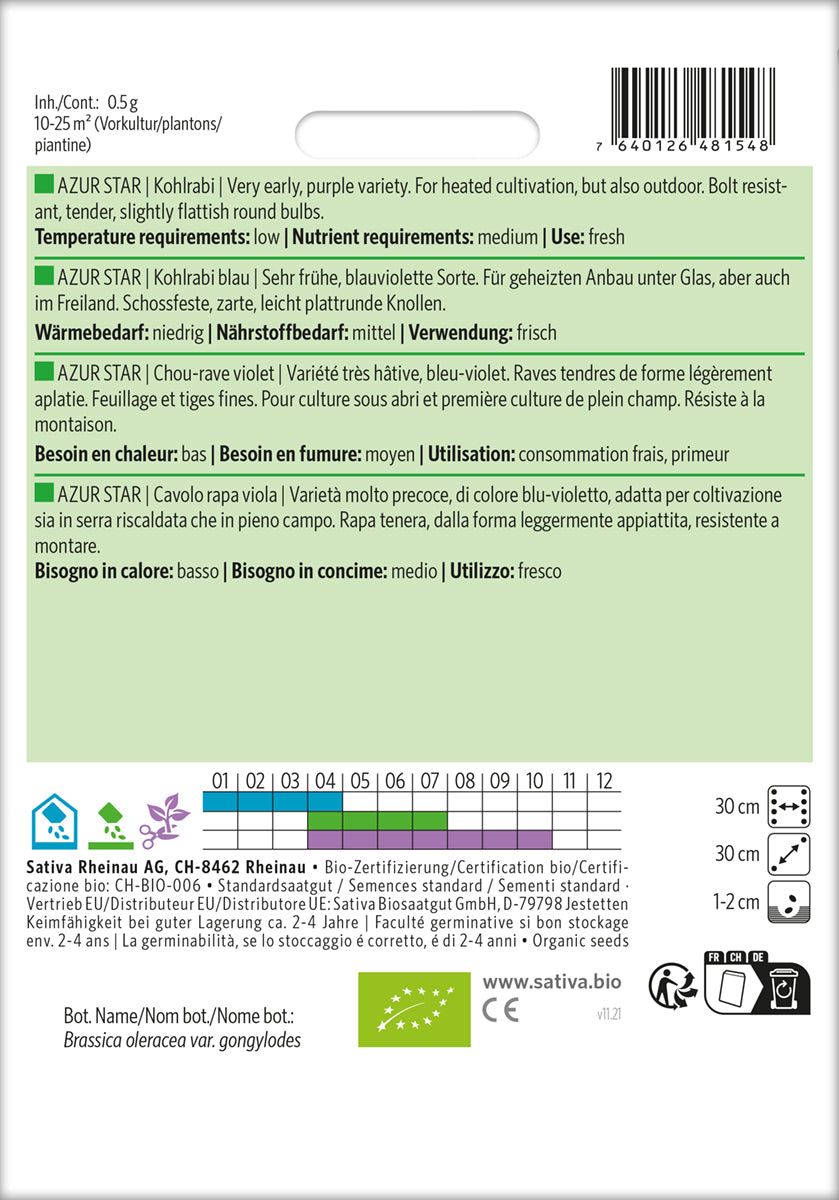 BIO Kohlrabi Blau Azur Star