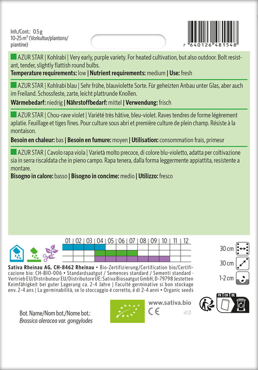 BIO Kohlrabi Blau Azur Star