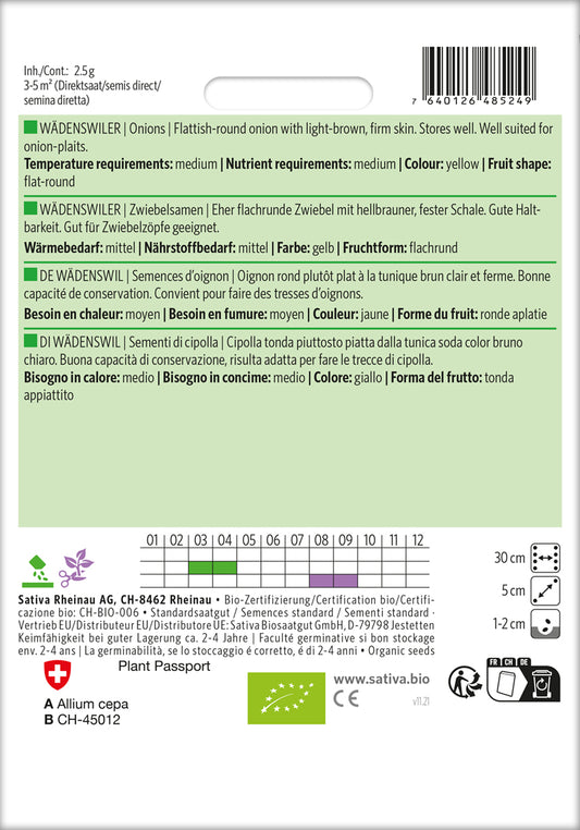 BIO Zwiebelsamen Wädenswiler
