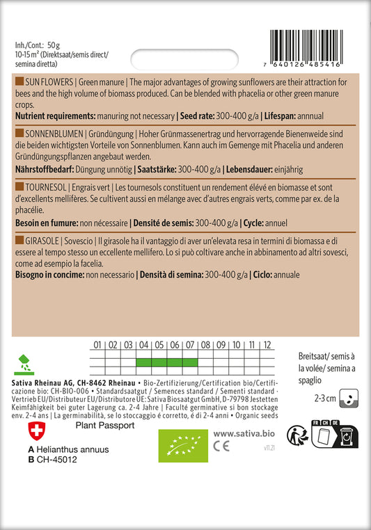 BIO Gründüngung Sonnenblumen