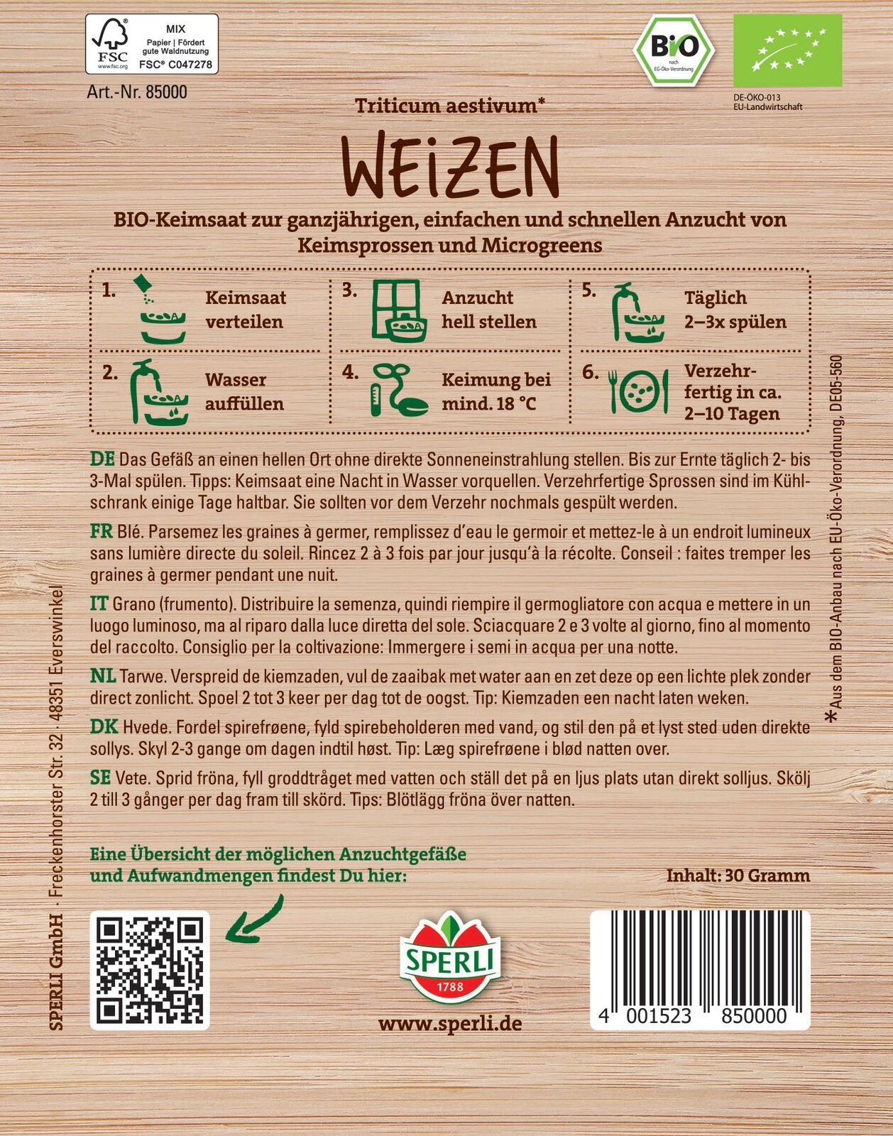 Bio-Keimsprossen Weizen