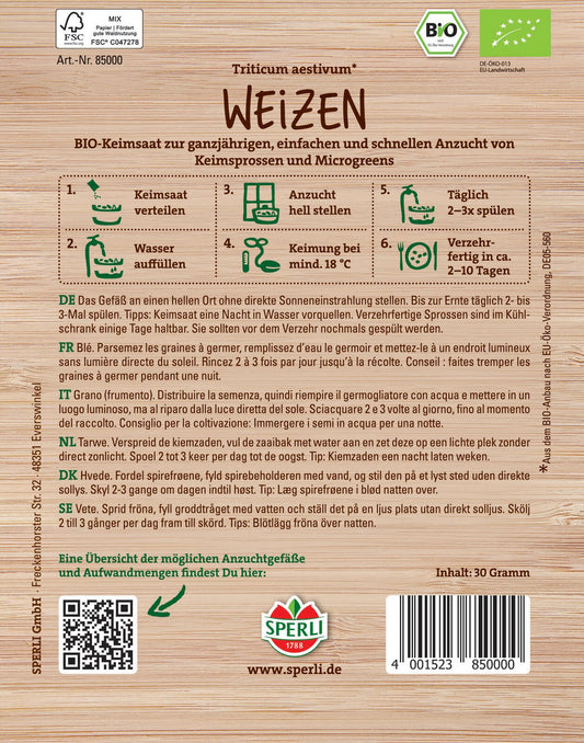 Bio-Keimsprossen Weizen
