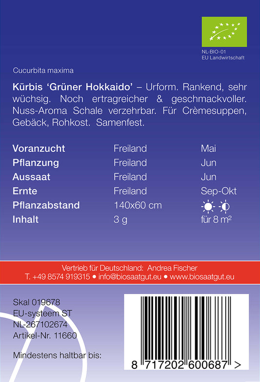 BIO Kürbis Grüner Hokkaido