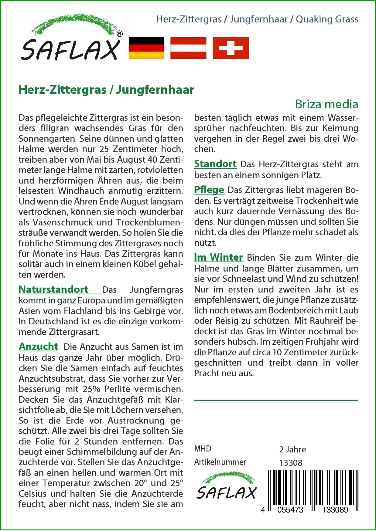 Herz-Zittergras / Jungfernhaar