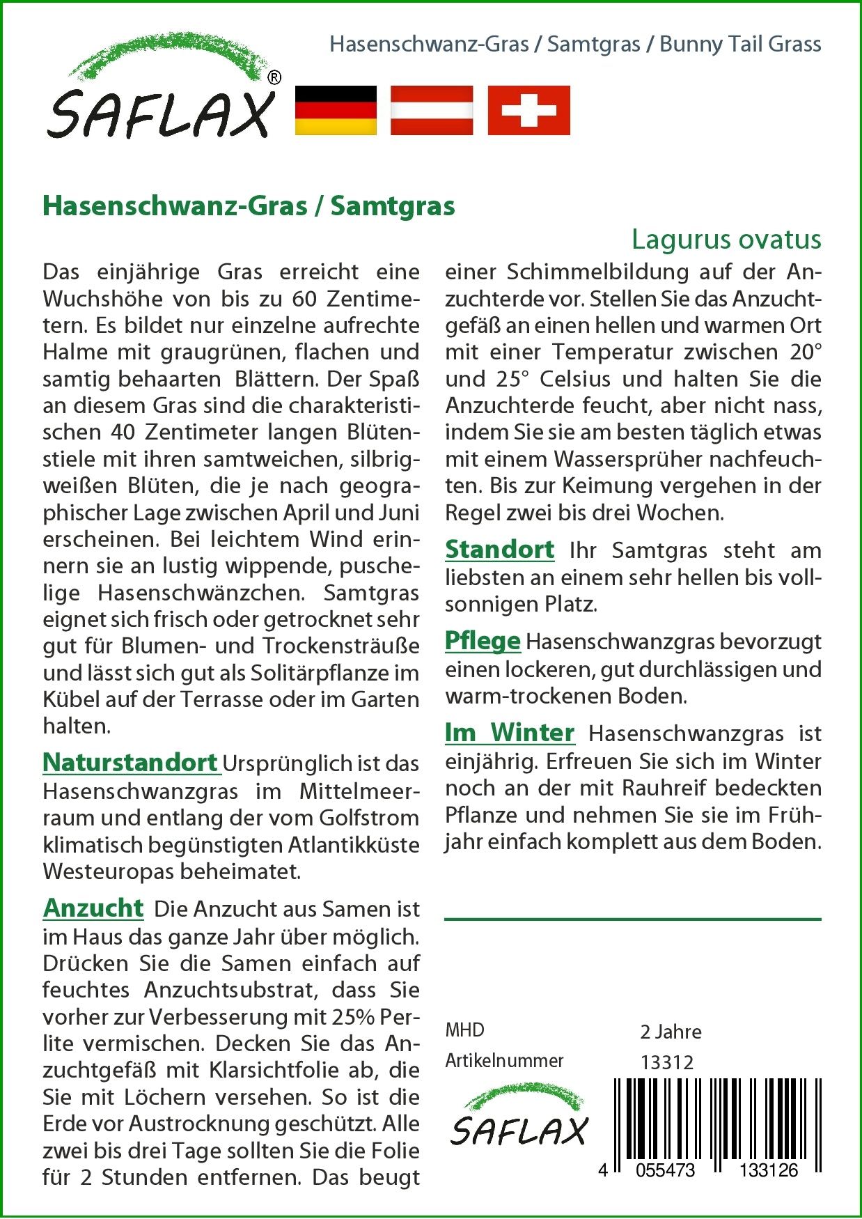 Hasenschwanz-Gras (Samtgras)