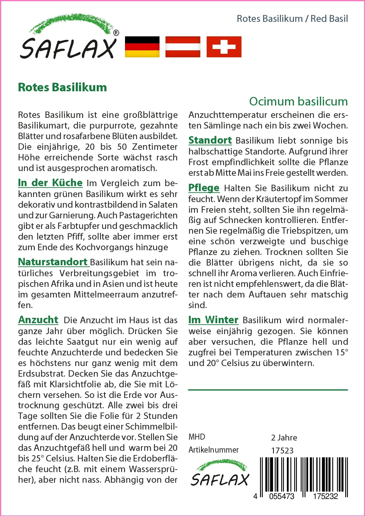 Rotes Basilikum