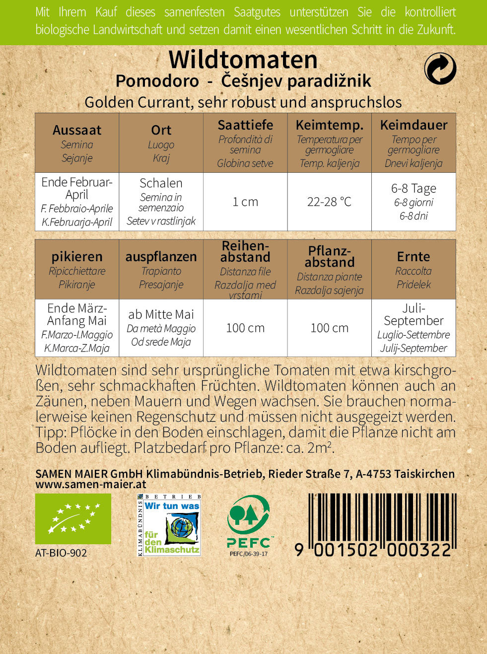 BIO Wildtomate Golden Currant