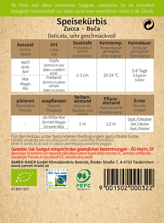 BIO Speisekürbis Delicata