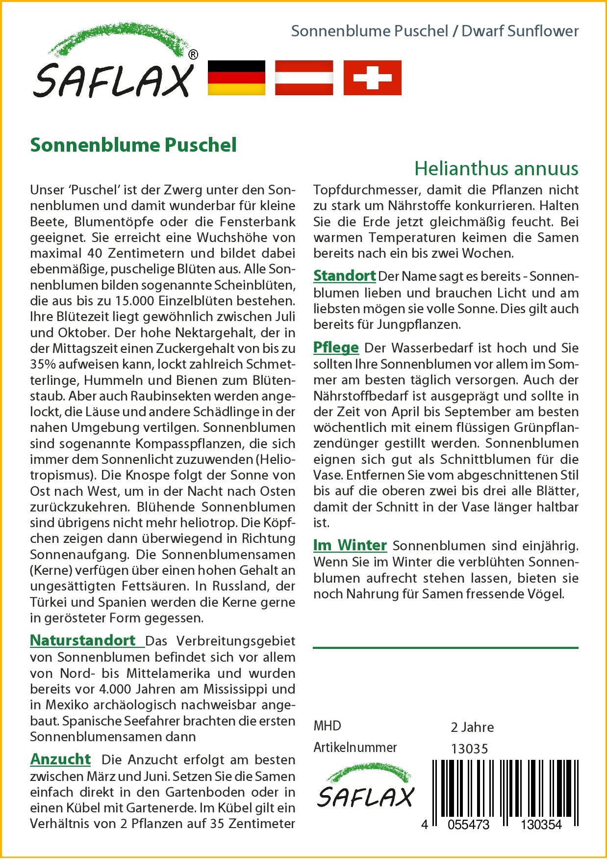 Sonnenblume Puschel