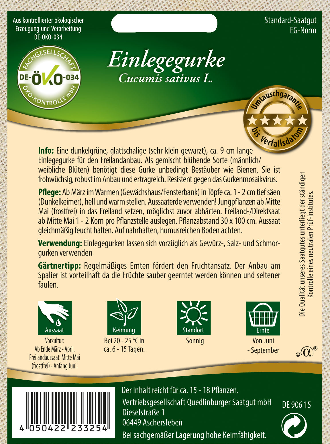 Bio-Einlegegurke Dunkelgrün
