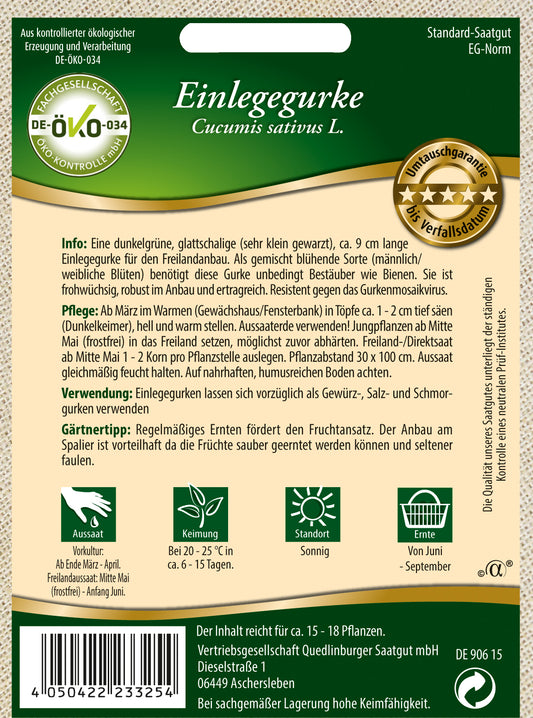 Bio-Einlegegurke Dunkelgrün
