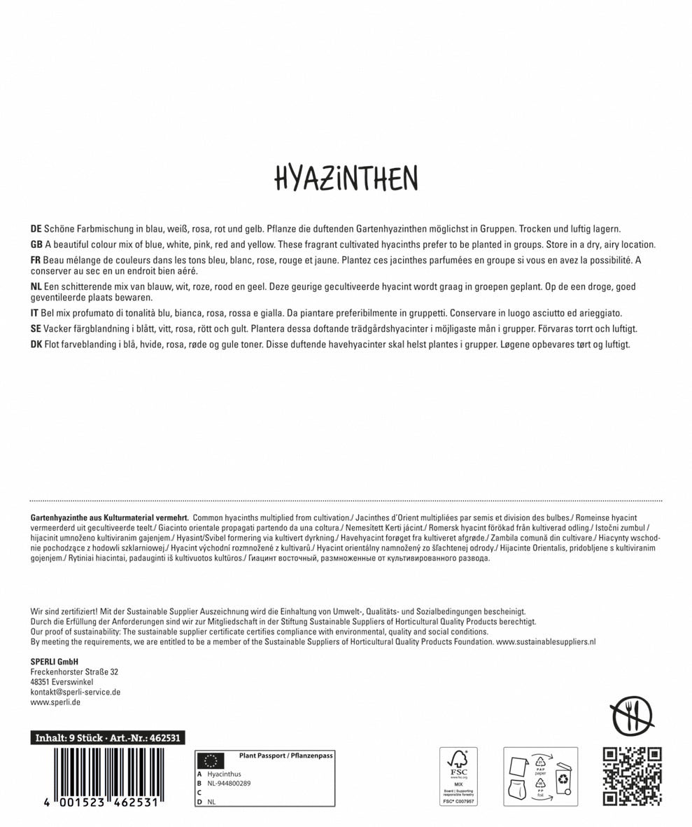 Hyazinthen Mischung (9 Stück)
