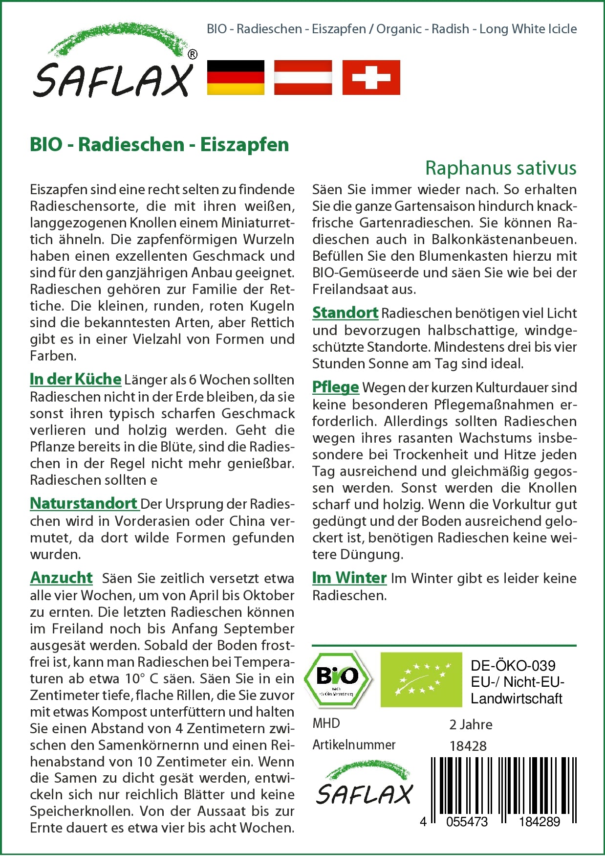 BIO Radieschen Eiszapfen