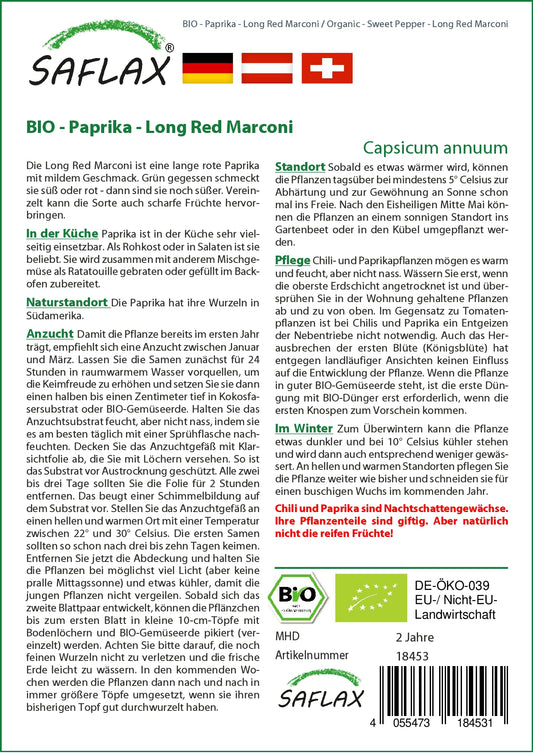BIO Paprika Long Red Marconi