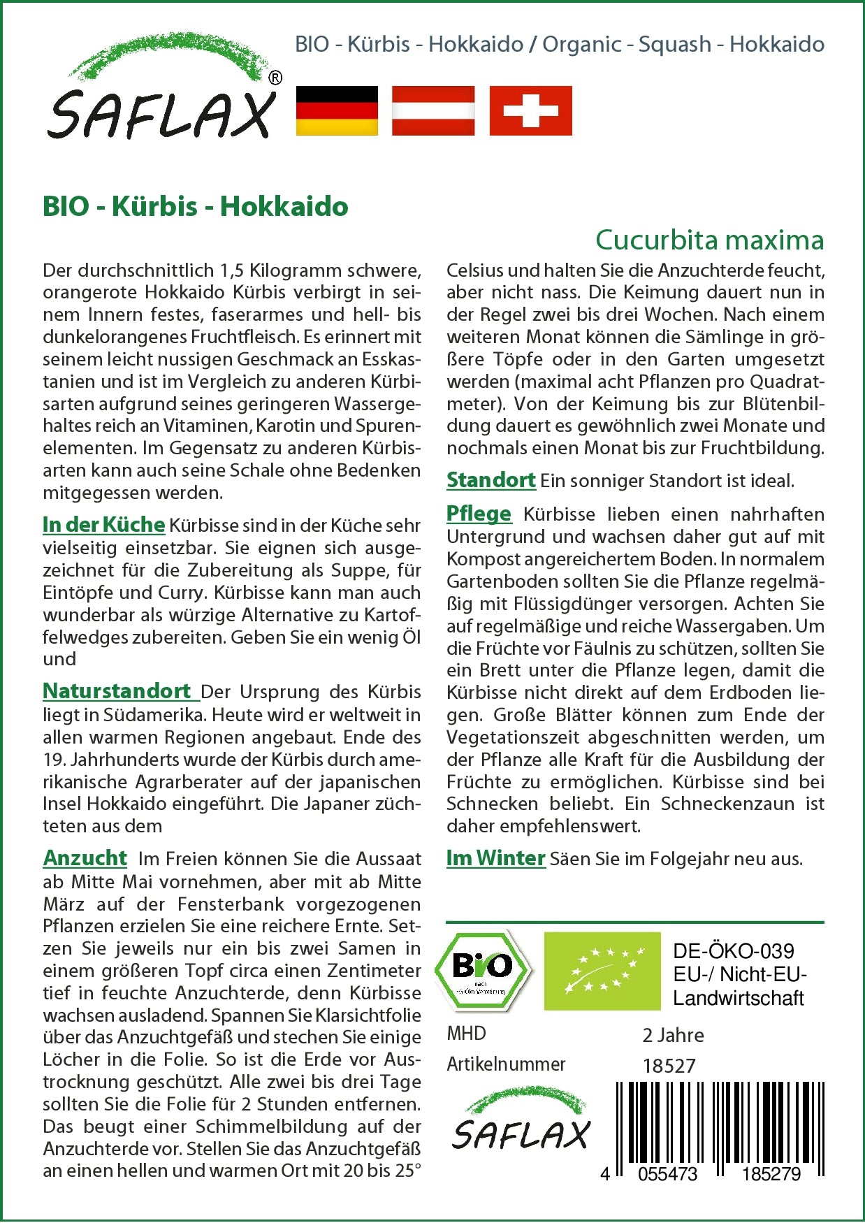 BIO Kürbis Hokkaido