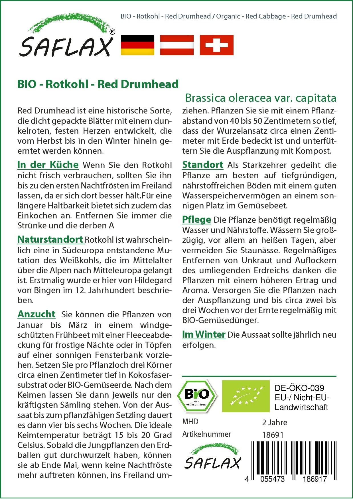 BIO Rotkohl Red Drumhead