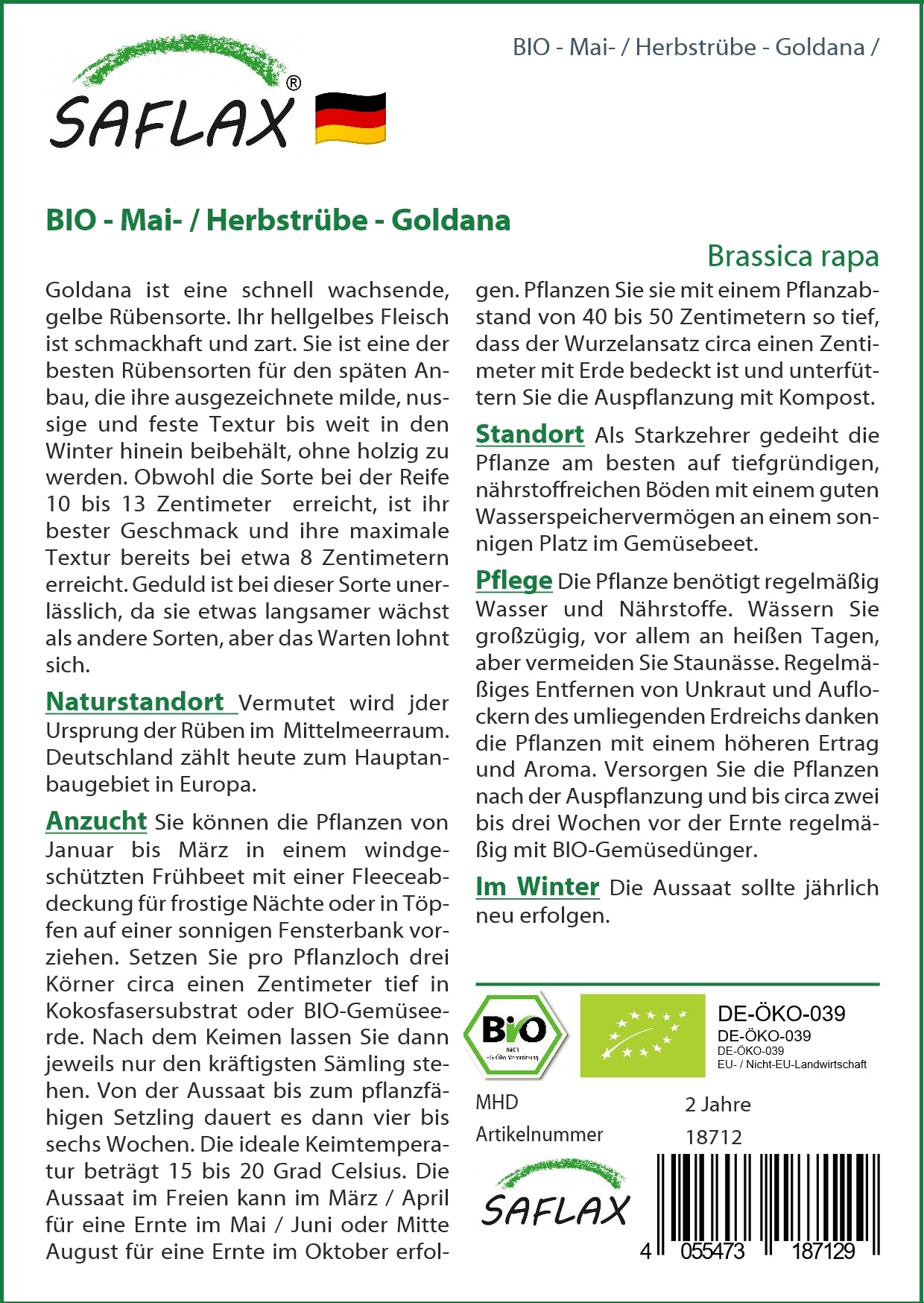 BIO Mai-/Herbstrübe Goldana