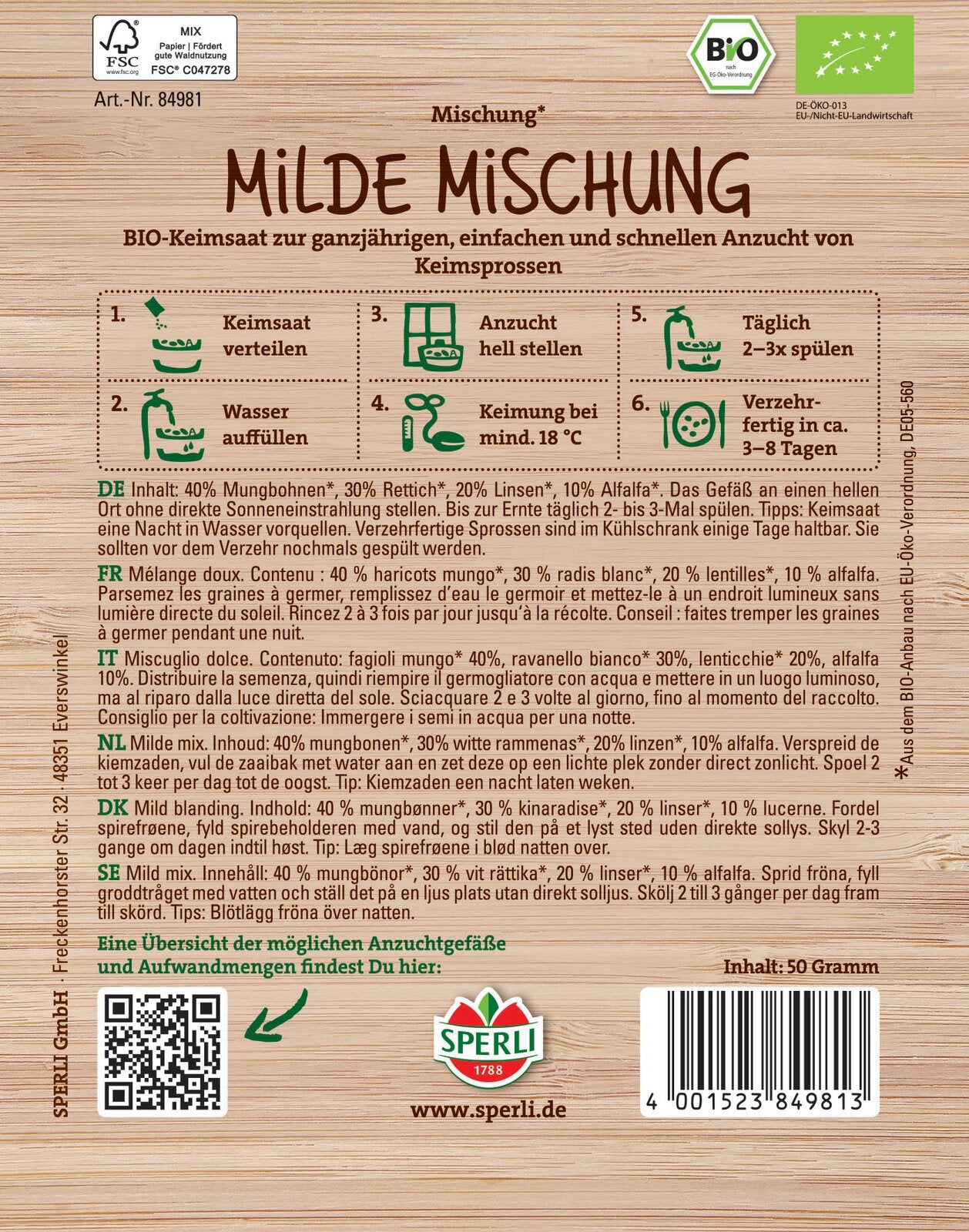 BIO Keimsprossen Mild - Aroma Mix