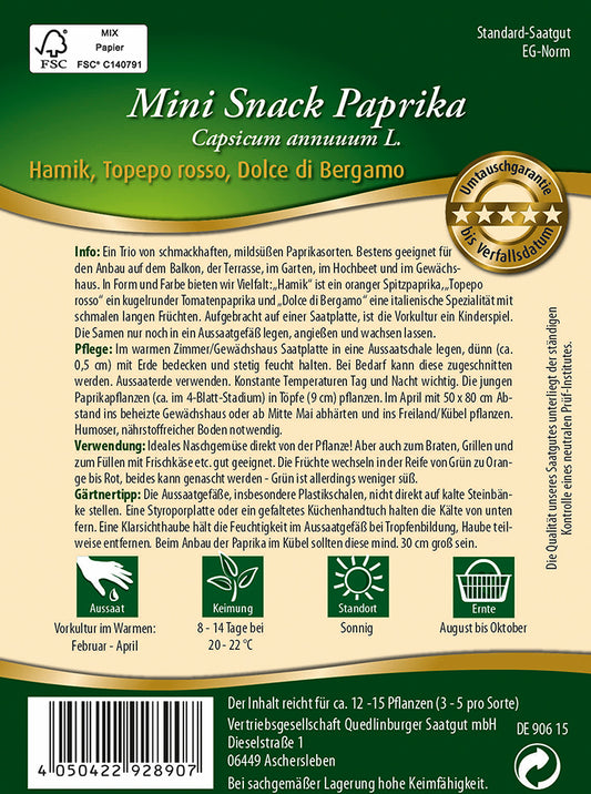 Mini Snack Paprika (Saatplatte)