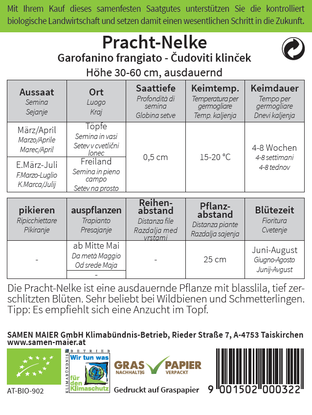 BIO Wildblüte Pracht - Nelke