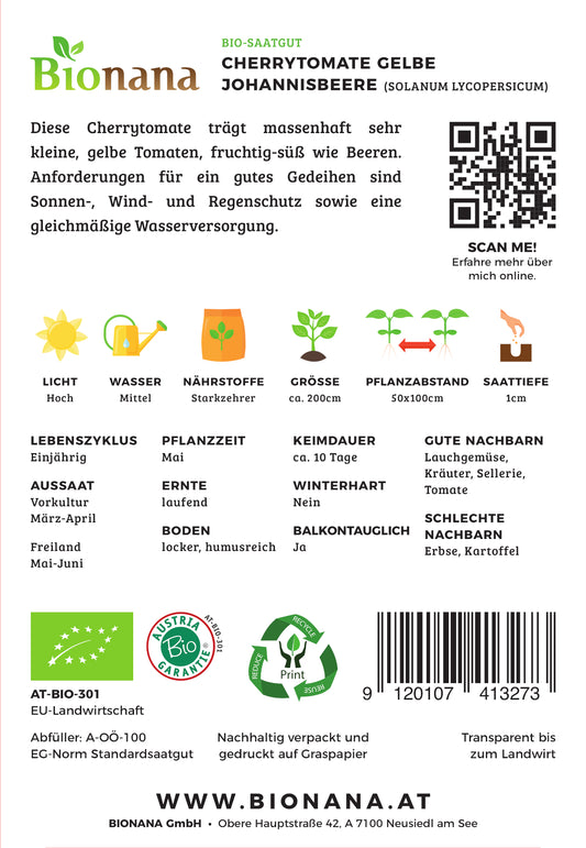 BIO Cherrytomate Gelbe Johannisbeere