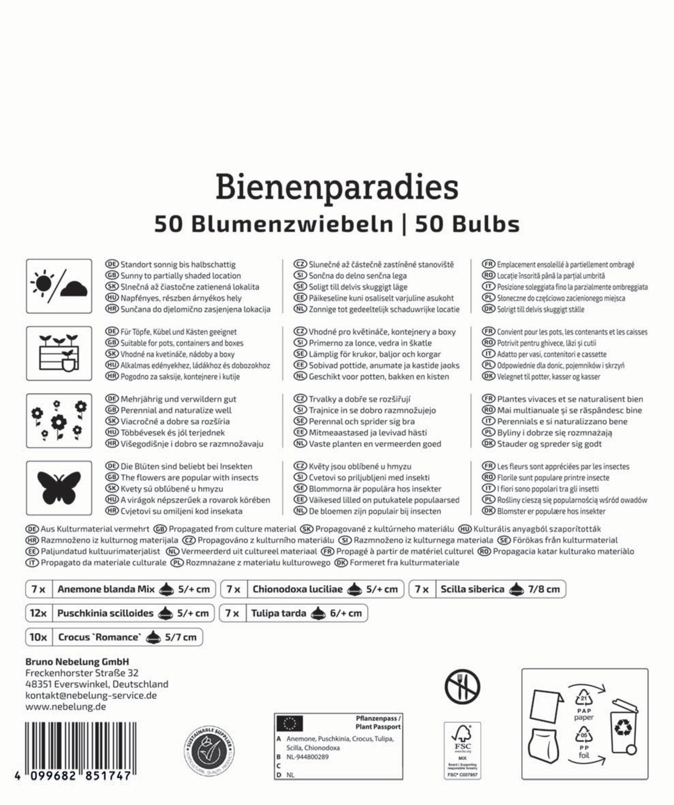 Mega-Pack Blumenzwiebelmischung Bienenparadies (50 Stück)
