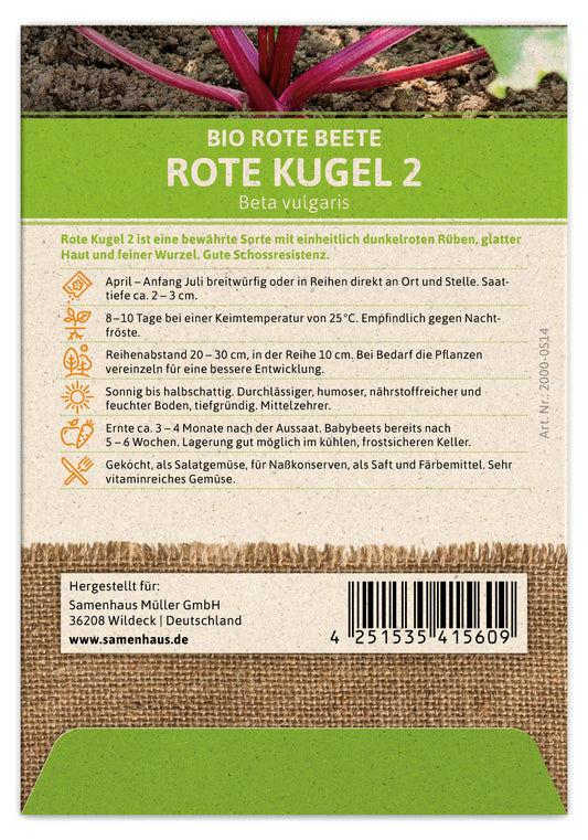 BIO Rote Beete Rote Kugel 2