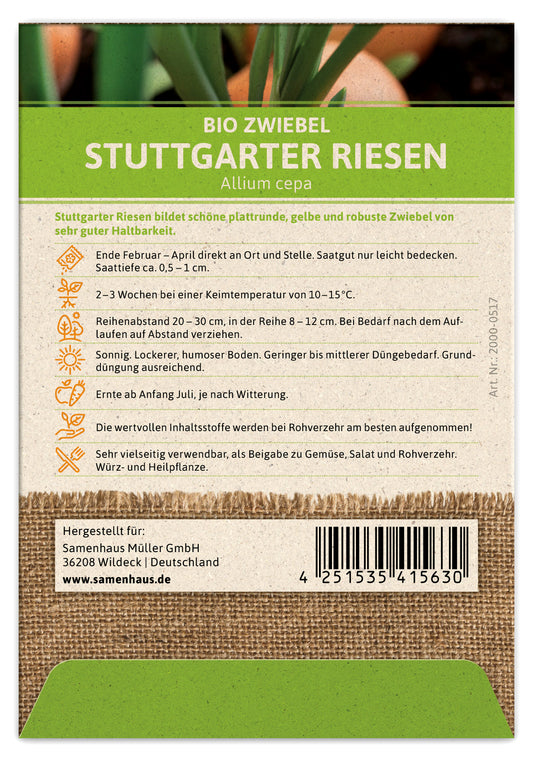 BIO Zwiebel Stuttgarter Riesen