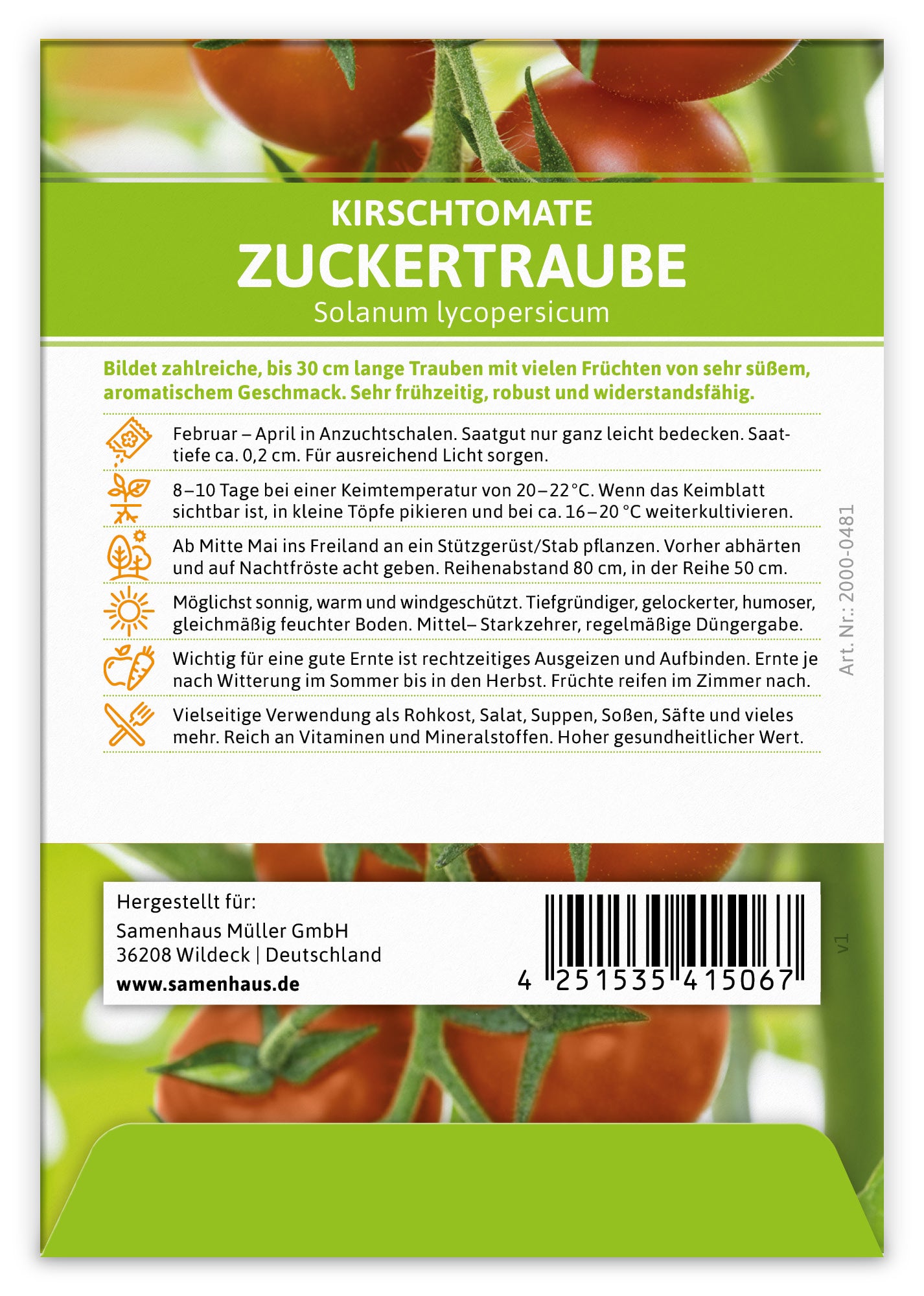 Kirschtomate Zuckertraube (100 Stück)