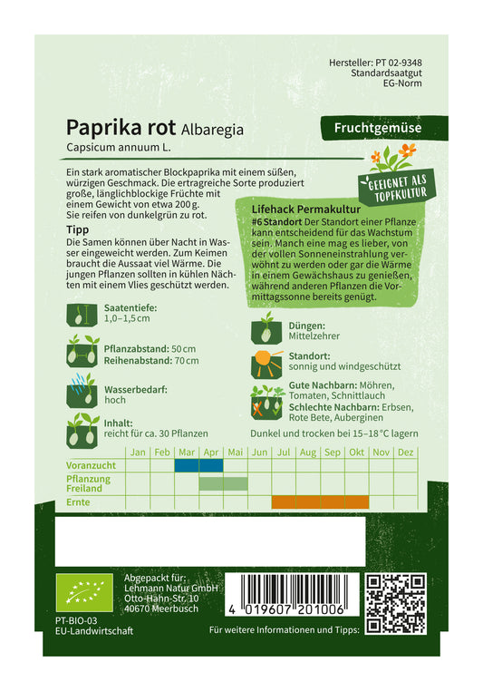 BIO Paprika Rot Albaregia