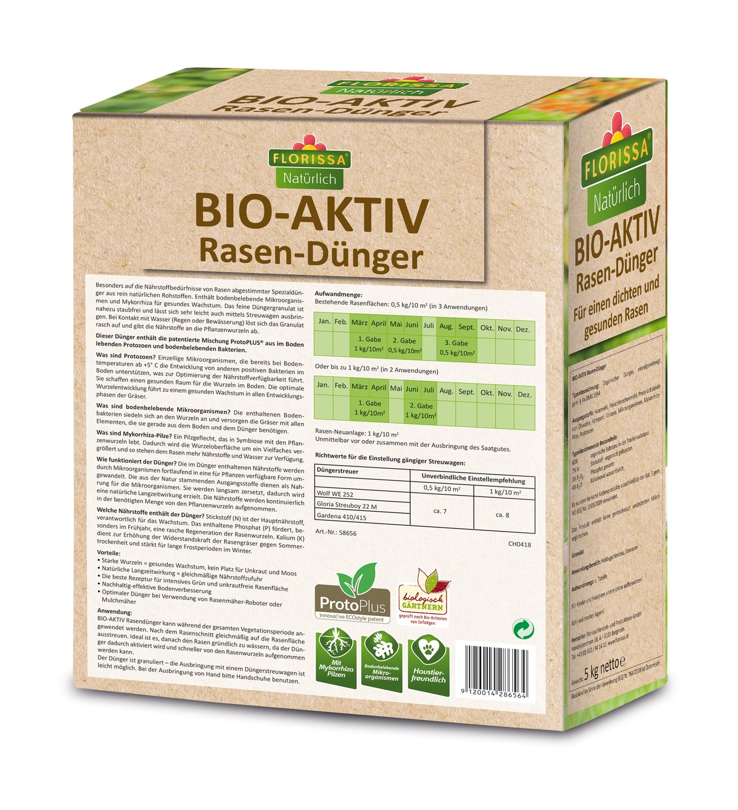 BIO BIO-AKTIV Rasen-Dünger Mit ProtoPlus (5 Kg)