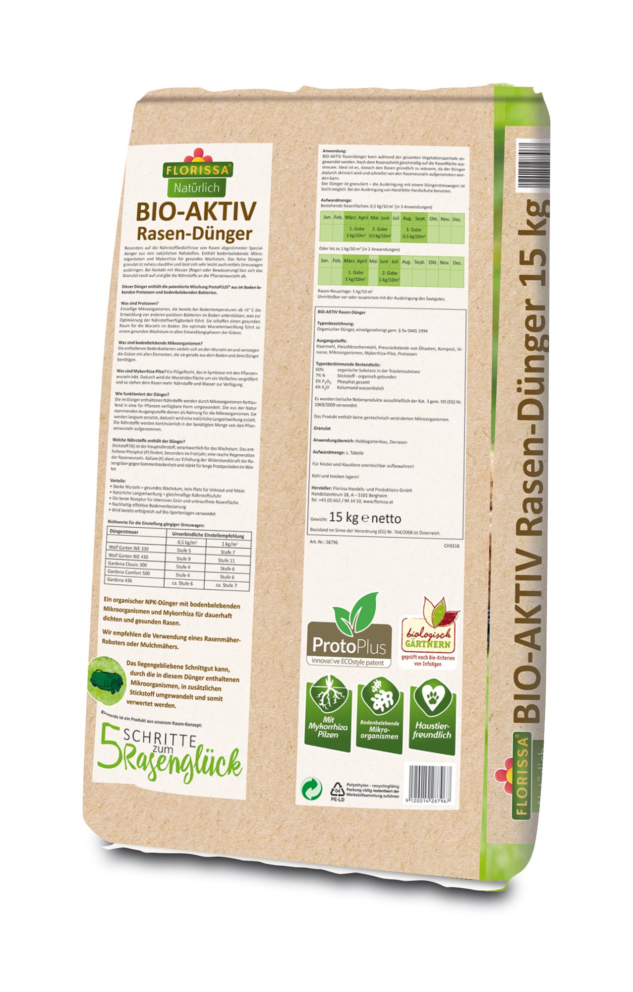 BIO Proto Plus BIO-Aktiv Rasen-Dünger (15 Kg)