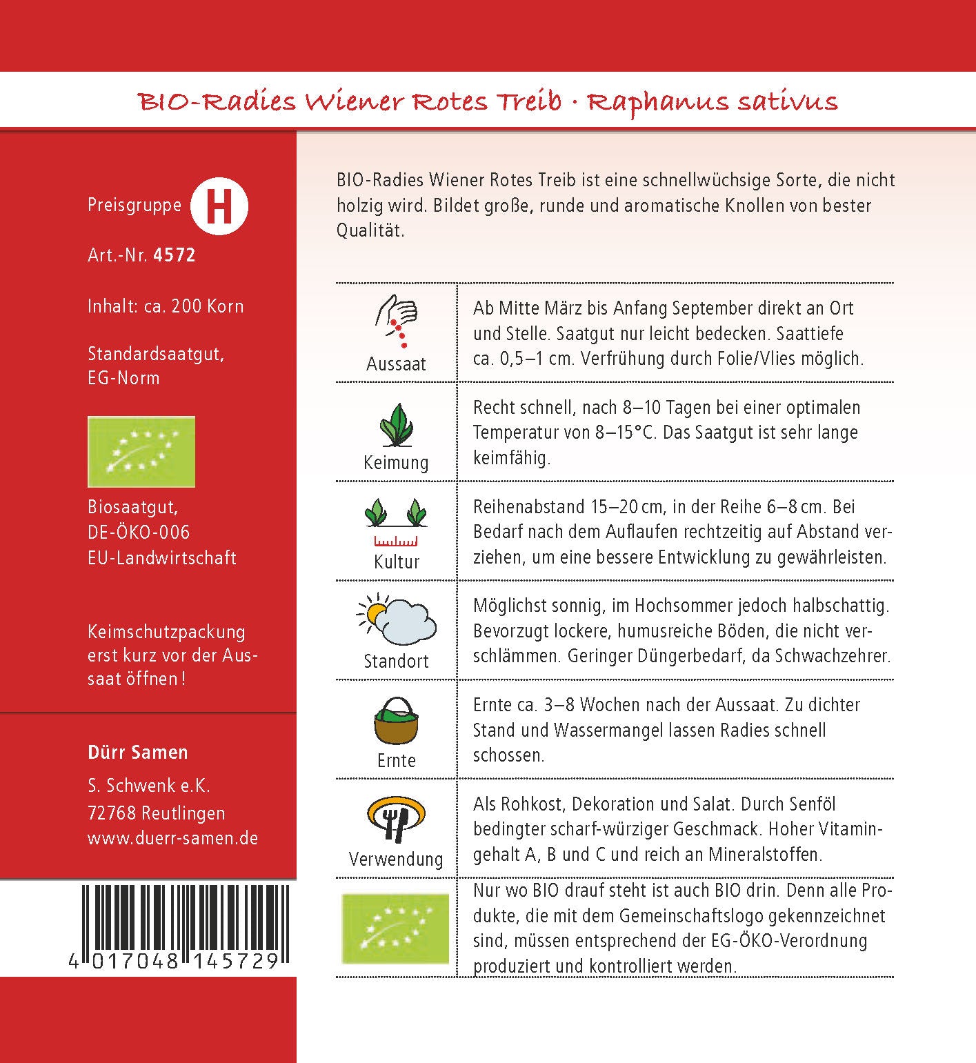 BIO Radies Wiener Rotes Weib