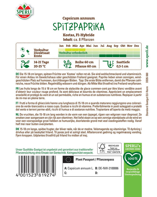 Paprika Kostas F1-Hybride