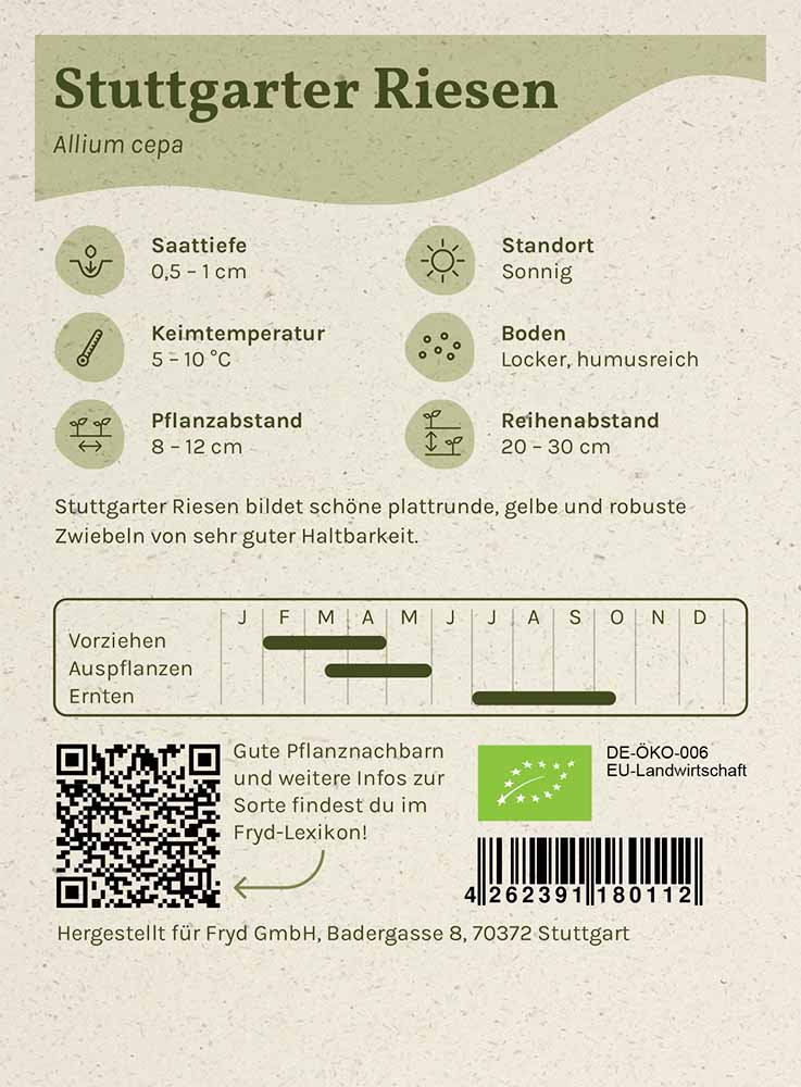 Fryd BIO Zwiebel Stuttgarter Riesen