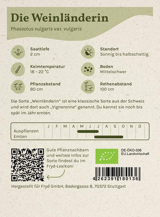 Fryd BIO Stangenbohne Die Weinländerin