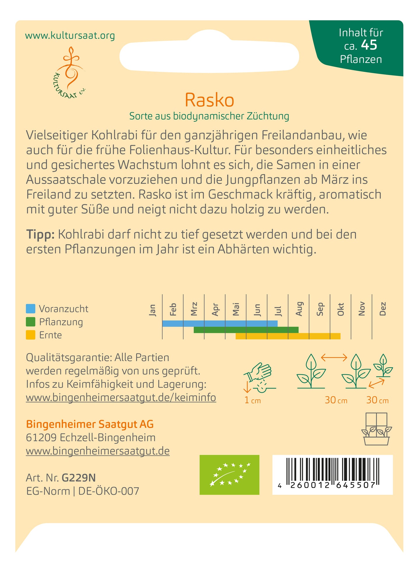 BIO Kohlrabi Rasko