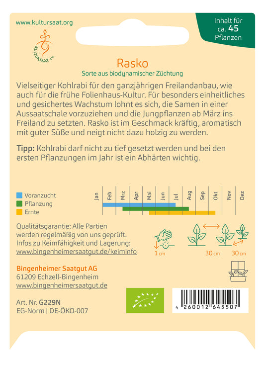 BIO Kohlrabi Rasko