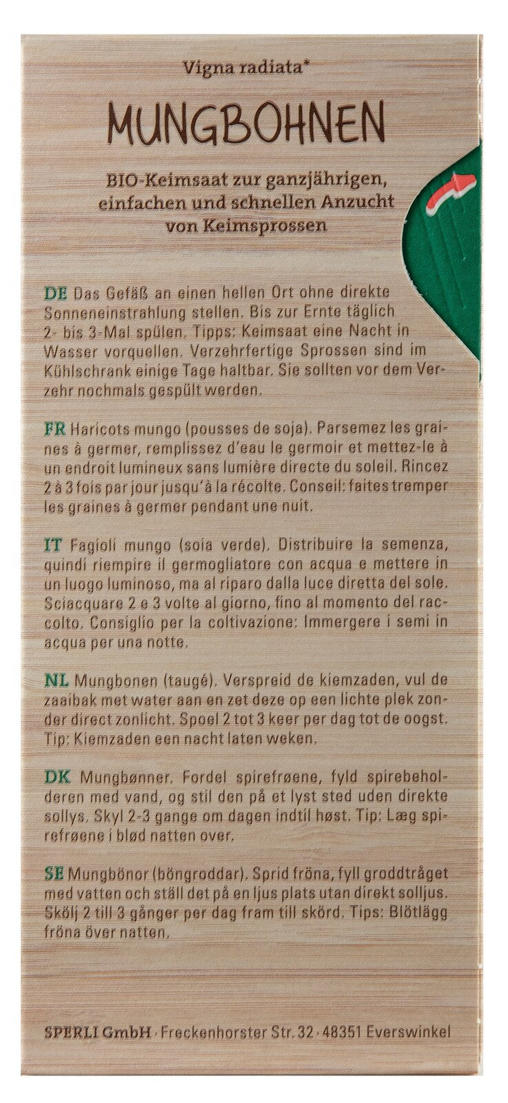 BIO Keimsprossen-Saat Mungbohnen