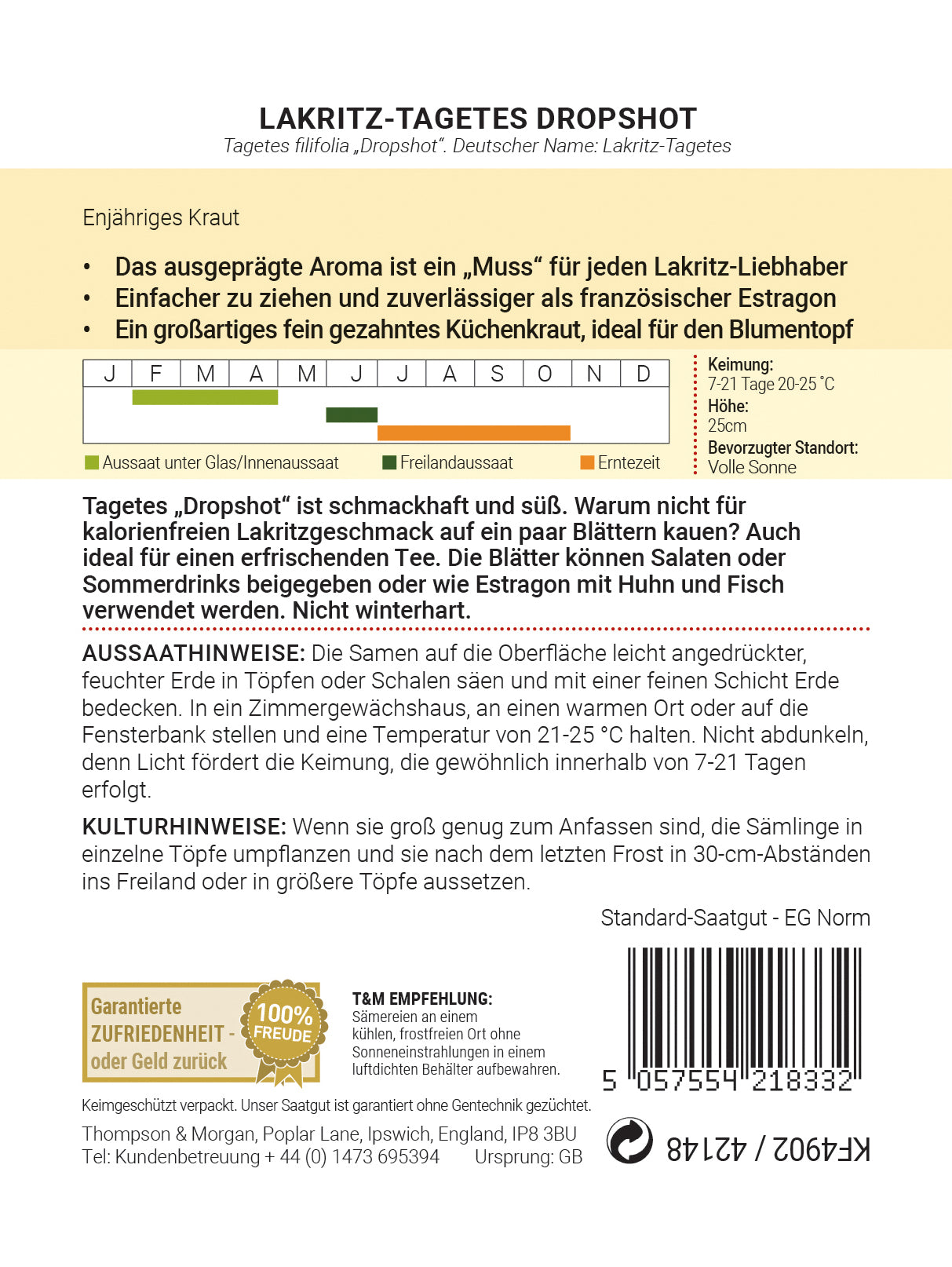 Kräuter Lakritz-Tagetes Dropshot