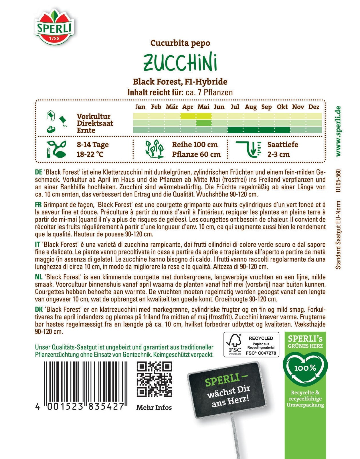 Zucchini Black Forest F1